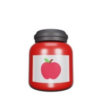 Representación 3d del icono de acción de gracias de mermelada de manzana png