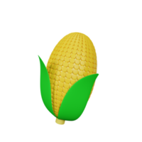 icono de acción de gracias de maíz de renderizado 3d png