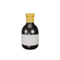 icono de acción de gracias de botella de vino de renderizado 3d png