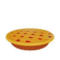 3d, interpretación, de, pastel de manzana, acción de gracias, icono png