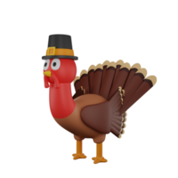 icono de pavo de acción de gracias de renderizado 3d png