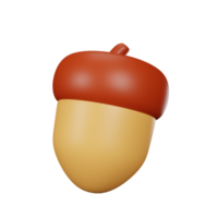 icono de acción de gracias de bellota de renderizado 3d png