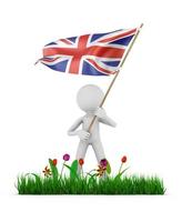 man with flag of Great Britain photo