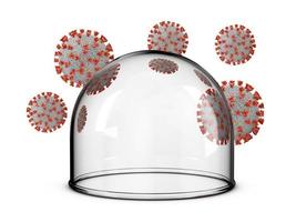 glass dome around and coronaviruses photo