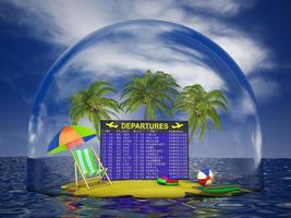 Airport board on the domed island photo