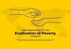 International day for the Eradication of Poverty poster on october 17. vector