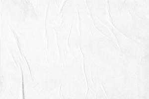 white crumpled and creased paper poster texture background photo