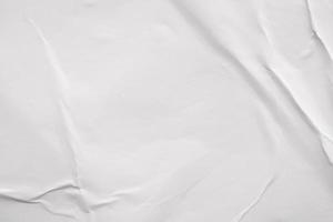 Blank white crumpled and creased paper poster texture background photo