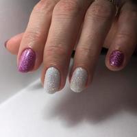 Manicure of different colors on nails. Female manicure photo