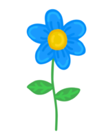 Colorful flower illustration. PNG with transparent background.