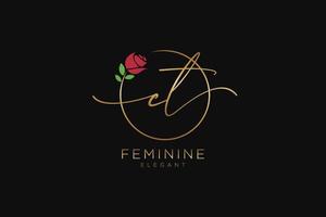 monograma de belleza del logotipo femenino inicial ct y diseño de logotipo elegante, logotipo de escritura a mano de la firma inicial, boda, moda, floral y botánica con plantilla creativa. vector