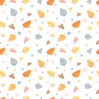 Watercolor autumn pattern png