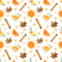 Watercolor autumn pattern png