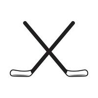 Vintage retro winter sport hockey stick. Can be used like emblem, logo, badge, label. mark, poster or print. Monochrome Graphic Art. Vector Illustration. Engraving