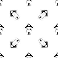 Seamless hand drawn pattern with houses in line art style. Doodle black and white pattern for kids, fabric, prints vector