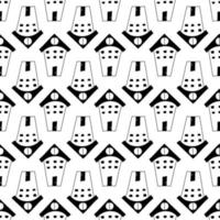 Seamless hand drawn pattern with houses in line art style. Doodle black and white pattern for kids, fabric, prints vector