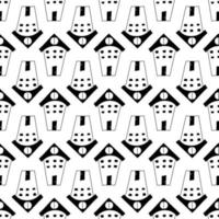 Seamless hand drawn pattern with houses in line art style. Doodle black and white pattern for kids, fabric, prints vector