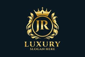 Initial JR Letter Royal Luxury Logo template in vector art for luxurious branding projects and other vector illustration.