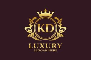 Initial KD Letter Royal Luxury Logo template in vector art for luxurious branding projects and other vector illustration.