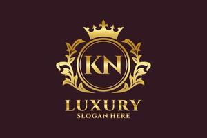 Initial KN Letter Royal Luxury Logo template in vector art for luxurious branding projects and other vector illustration.