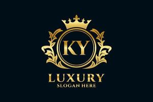 Initial KY Letter Royal Luxury Logo template in vector art for luxurious branding projects and other vector illustration.