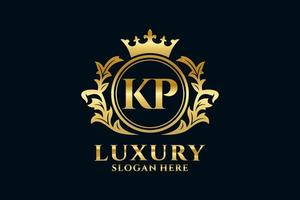 Initial KP Letter Royal Luxury Logo template in vector art for luxurious branding projects and other vector illustration.