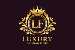 Initial LF Letter Royal Luxury Logo template in vector art for luxurious branding projects and other vector illustration.