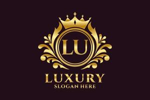 Initial LU Letter Royal Luxury Logo template in vector art for luxurious branding projects and other vector illustration.