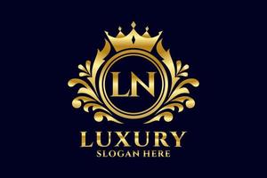 Initial LN Letter Royal Luxury Logo template in vector art for luxurious branding projects and other vector illustration.