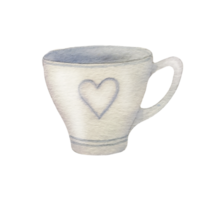 Watercolor white cup png