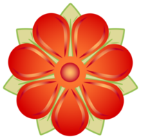 bloem ornament. PNG met transparant achtergrond.