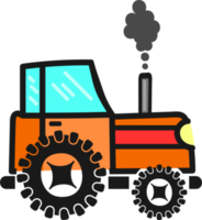 tractor de dibujos animados dibujados a mano simple png