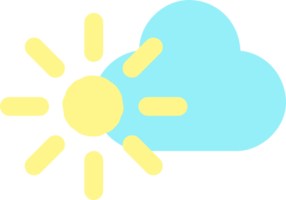 Cartoon Sun and Cloud Illustration png