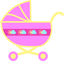 hand dragen tecknad serie bebis sittvagn png