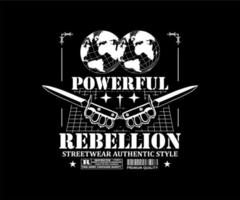 Rebellion Simple street style vintage design fashion vector