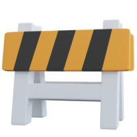 3d rendering board for road block isolated png