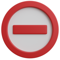 3d rendering no entry sign isolated png