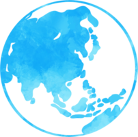 wereldbol wereld kaart waterverf schilderen. png