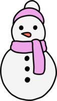 doodle freehand sketch drawing of a snowman. christmas festival concept. png