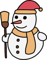 Doodle Freihandskizze Zeichnung eines Schneemanns. Weihnachtsfest-Konzept. png