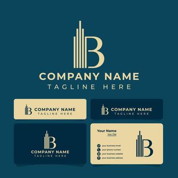 Letter B Skyscraper Logo, suitable for any real estate or construction company with A initial. vector