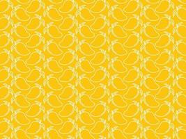 Mango with leaves seamless pattern, repeating fruit pattern flat design. It can be used for packaging, wrapping paper, greeting cards, stickers, fabric, and prints. vector