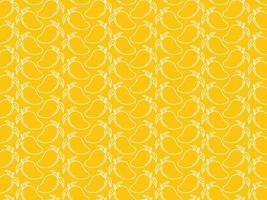 Mango with leaves seamless pattern, repeating fruit pattern flat design. It can be used for packaging, wrapping paper, greeting cards, stickers, fabric, and prints. vector