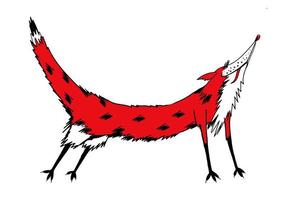 red fox. color vector illustration.