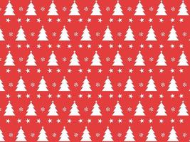 Seamless pattern isolated red Background with tree, star, and snowflakes. The design used for printing, background, gift wrapping, baby clothes, textile, vector illustration