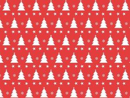 Seamless pattern isolated red Background with tree, star, and snowflakes. The design used for printing, background, gift wrapping, baby clothes, textile, vector illustration