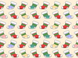 Seamless pattern Background with christmas sock. Cute design. The design used for printing, background, gift wrapping, baby clothes, textile, vector illustration