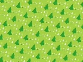 green christmas tree seamless pattern isolated on green background. The design used for printing, background, gift wrapping, baby clothes, textile, vector illustration