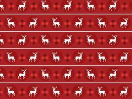 Seamless pattern  isolated red Background with christmas deer and snowflake, Cute design. The design used for printing, background, gift wrapping, baby clothes, textile, vector illustration