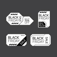 Abstract futuristic black friday sale label tag set. Discount Sale Promo Sticker Label. vector